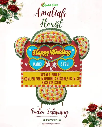 Karangan Papan Bunga Pernikahan di Gayam